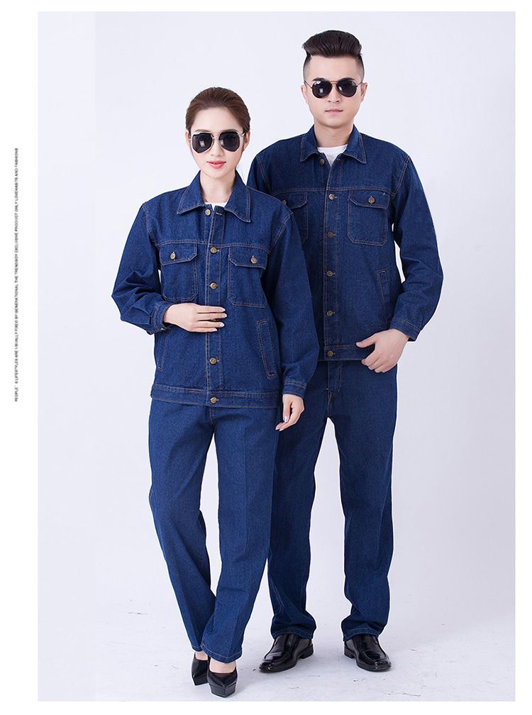 NZ023C 電焊牛仔工作服套裝男焊工加厚防燙耐磨建筑工汽修勞保工作服褲子(圖17)