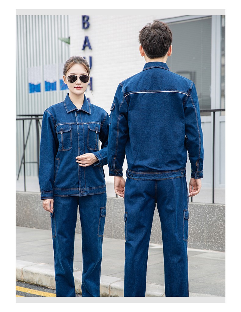 NZ316 海源精梳棉純棉牛仔工作服定制印字加厚電焊工電網(wǎng)煤礦車間勞保服(圖11)