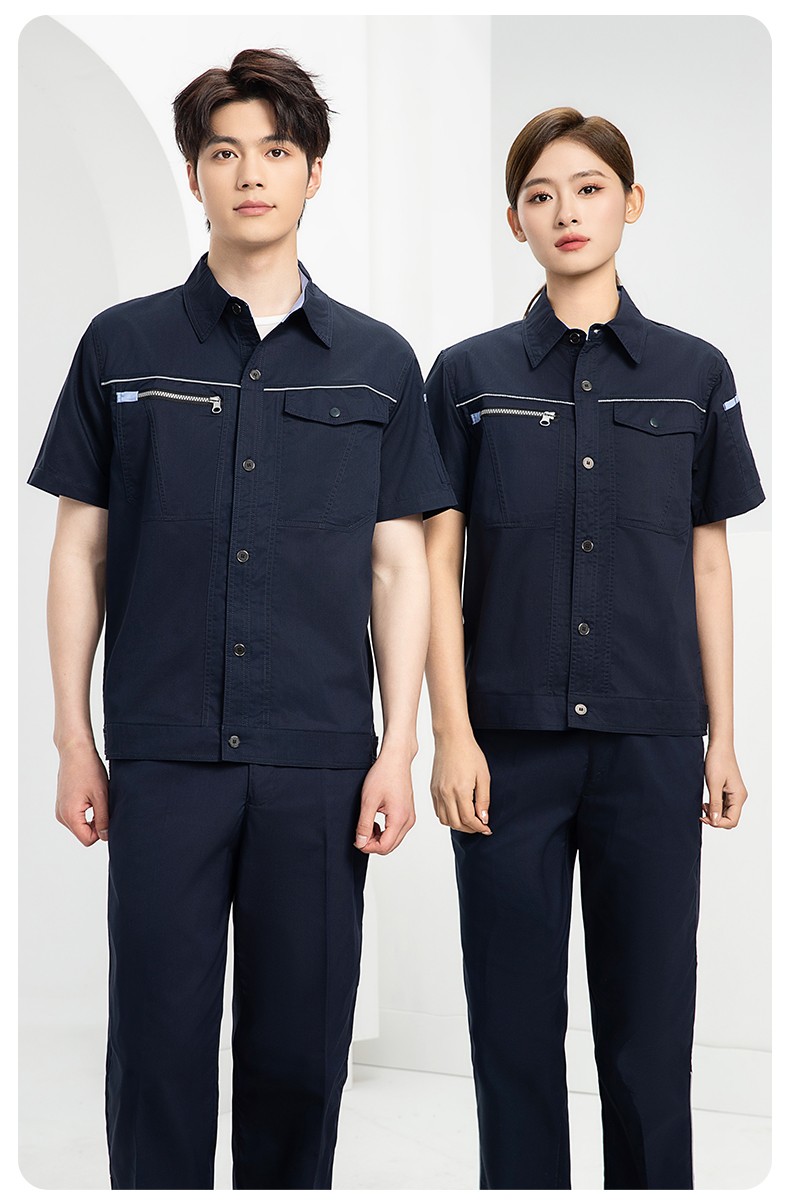 DL235X 高端夏季薄款長(zhǎng)袖工作服定制印字薄款耐磨汽修工廠電焊車間勞保服(圖15)