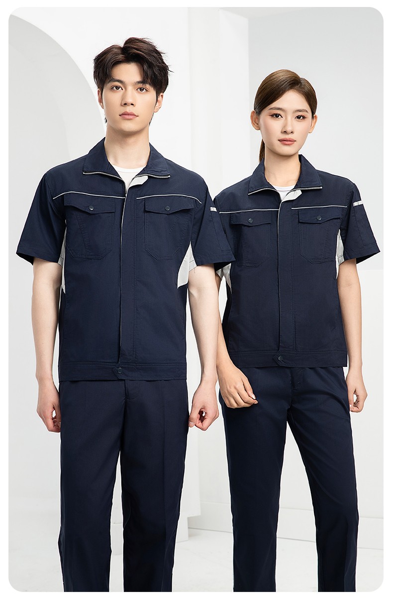 DL237X 夏季薄款竹纖維長(zhǎng)袖工作服定制男薄款耐磨汽修工廠電焊車間勞保服(圖13)