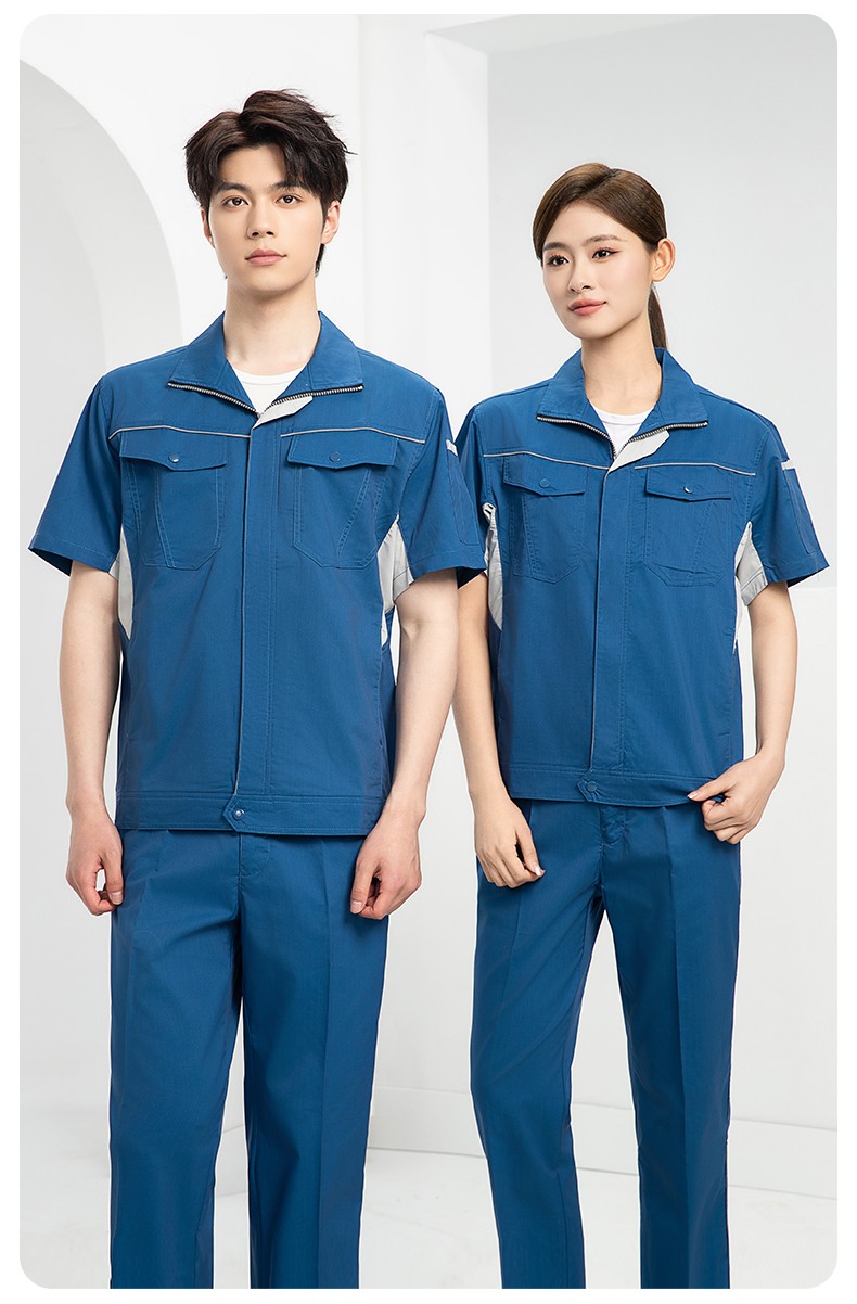 DL237X 夏季薄款竹纖維長(zhǎng)袖工作服定制男薄款耐磨汽修工廠電焊車間勞保服(圖15)