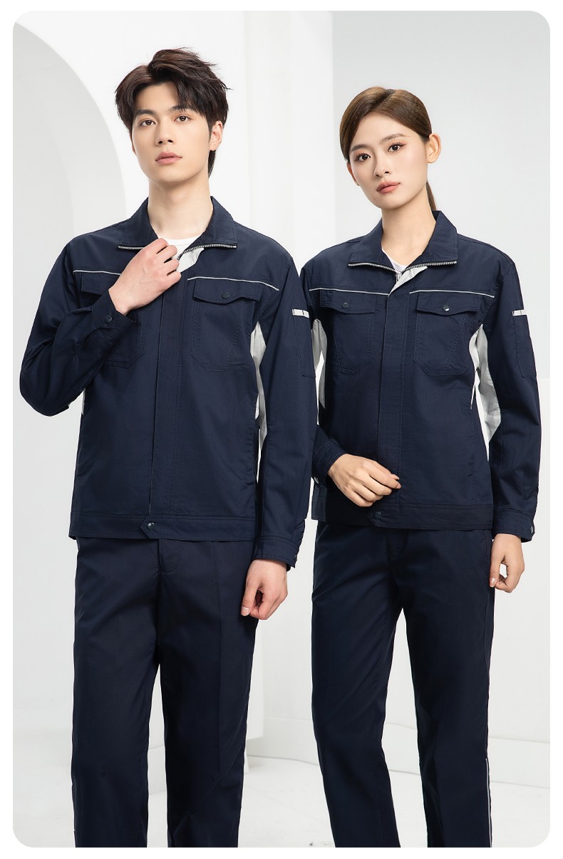 DL237X 夏季薄款竹纖維長(zhǎng)袖工作服定制男薄款耐磨汽修工廠電焊車間勞保服(圖20)