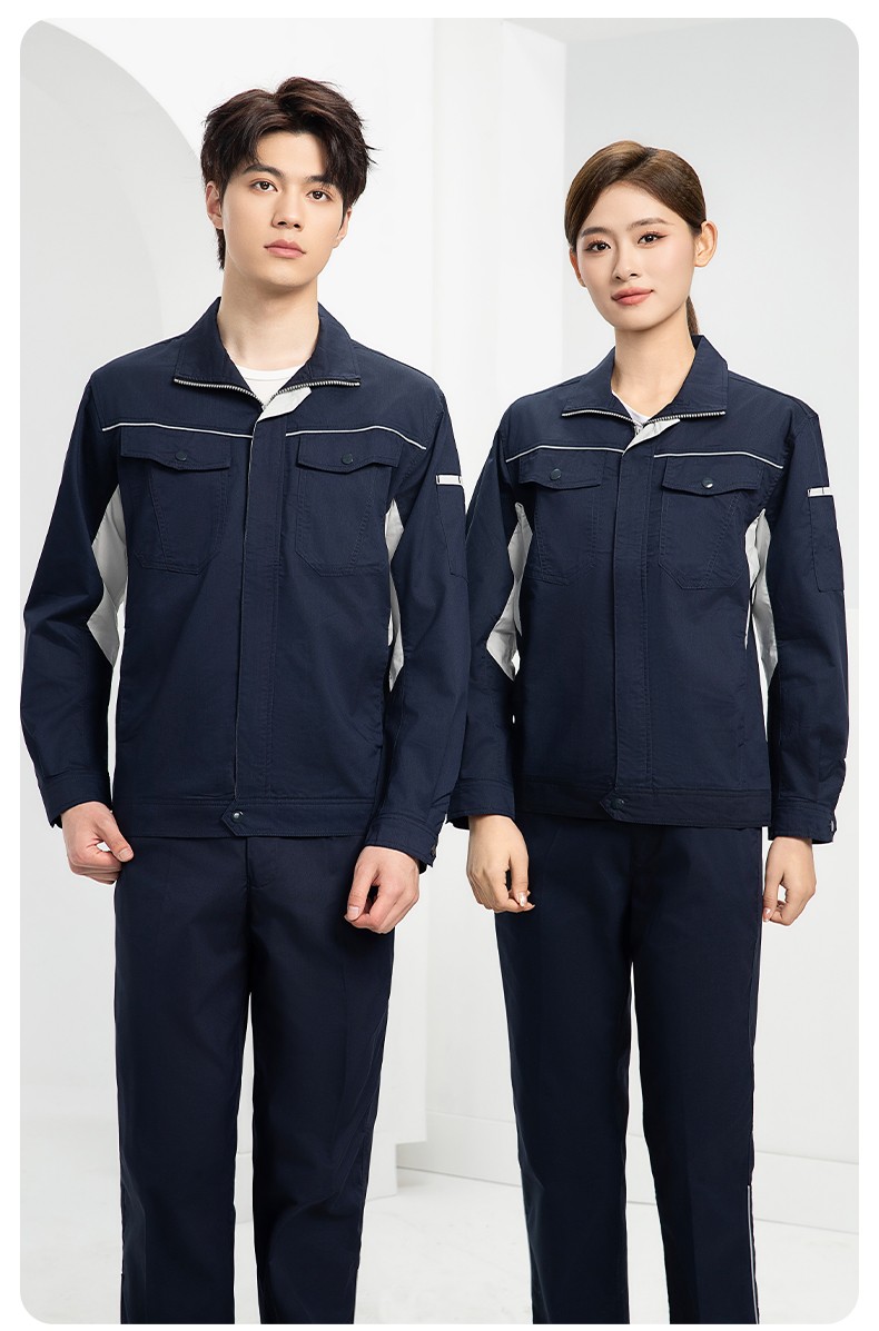 DL237X 夏季薄款竹纖維長(zhǎng)袖工作服定制男薄款耐磨汽修工廠電焊車間勞保服(圖19)