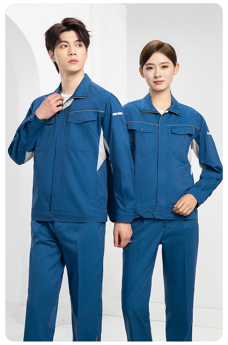 DL237X 夏季薄款竹纖維長(zhǎng)袖工作服定制男薄款耐磨汽修工廠電焊車間勞保服(圖18)