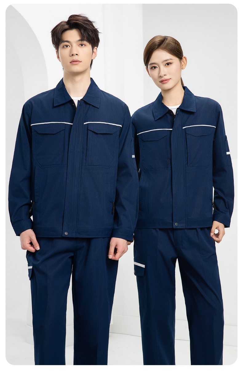 DM242X 夏季長袖工作服男套裝耐磨工廠車間廠服建筑施工勞保服汽修服定制(圖20)