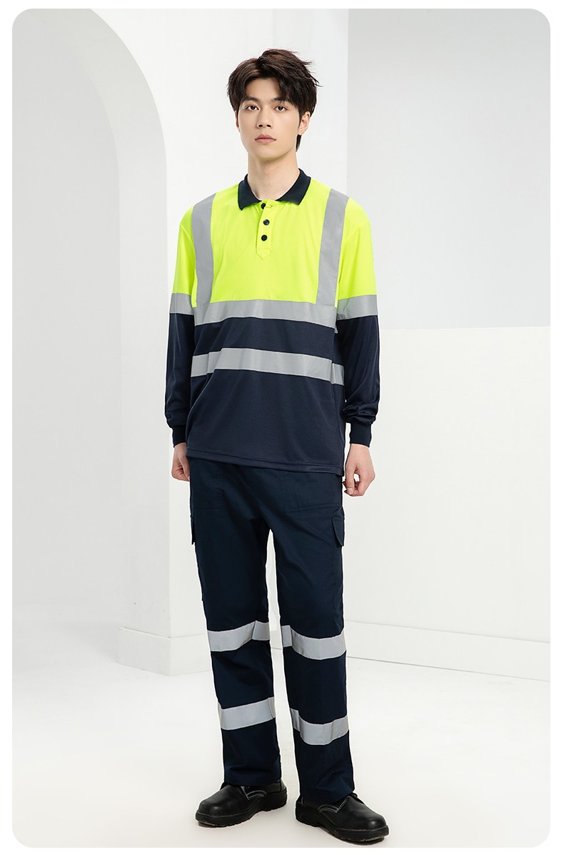 SG2119D 夏季速干短袖工服反光條薄款透氣POLO文化衫車間機(jī)修工裝(圖15)