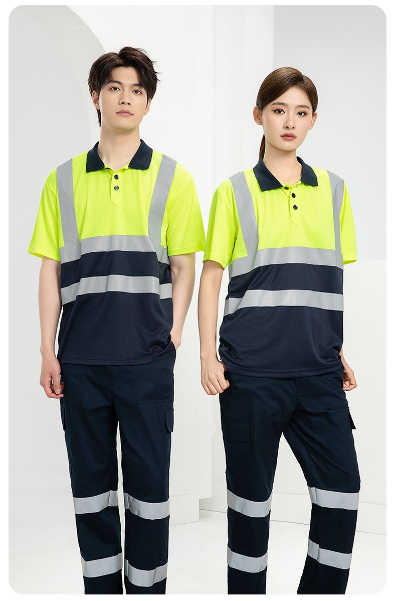 SG2119D 夏季速干短袖工服反光條薄款透氣POLO文化衫車間機(jī)修工裝(圖14)