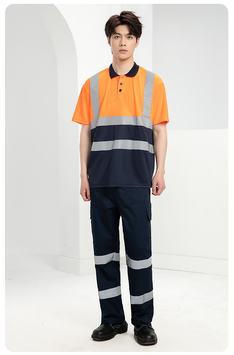 SG2119D 夏季速干短袖工服反光條薄款透氣POLO文化衫車間機(jī)修工裝(圖19)