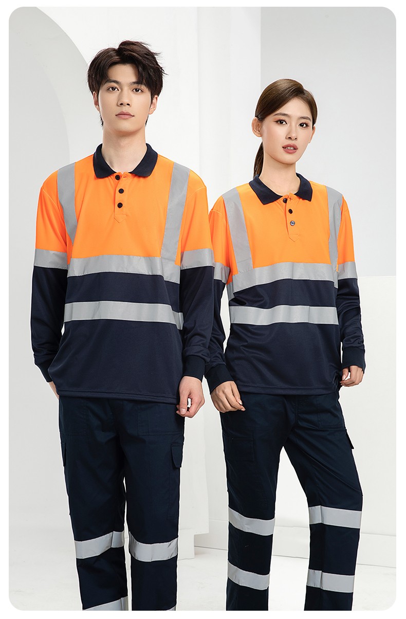 SG2119D 夏季速干短袖工服反光條薄款透氣POLO文化衫車間機(jī)修工裝(圖22)