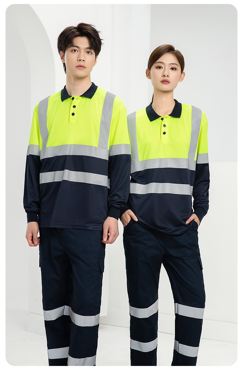 SG2119X 夏季速干長袖工服反光條薄款透氣POLO文化衫車間機修工裝(圖14)