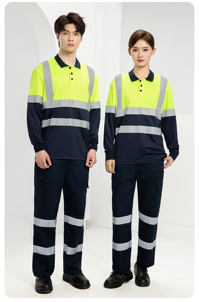 SG2119X 夏季速干長袖工服反光條薄款透氣POLO文化衫車間機修工裝(圖13)