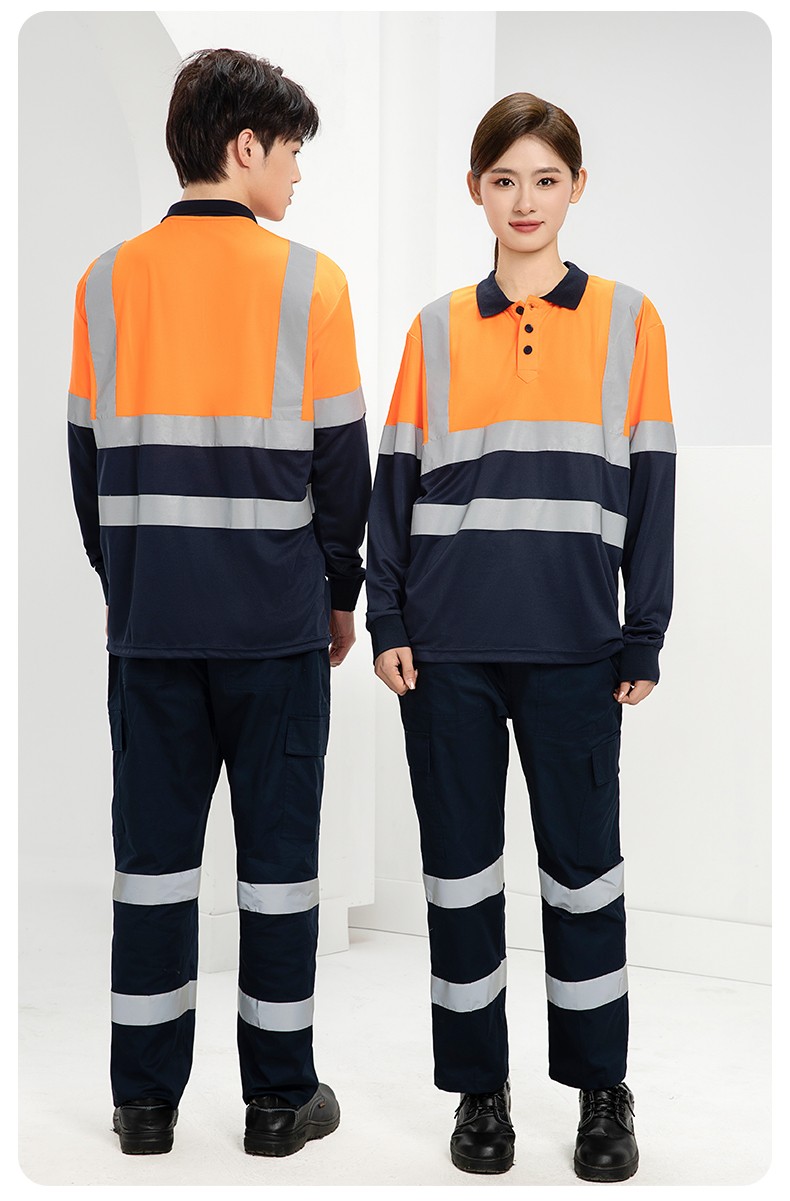 SG2119X 夏季速干長袖工服反光條薄款透氣POLO文化衫車間機修工裝(圖20)