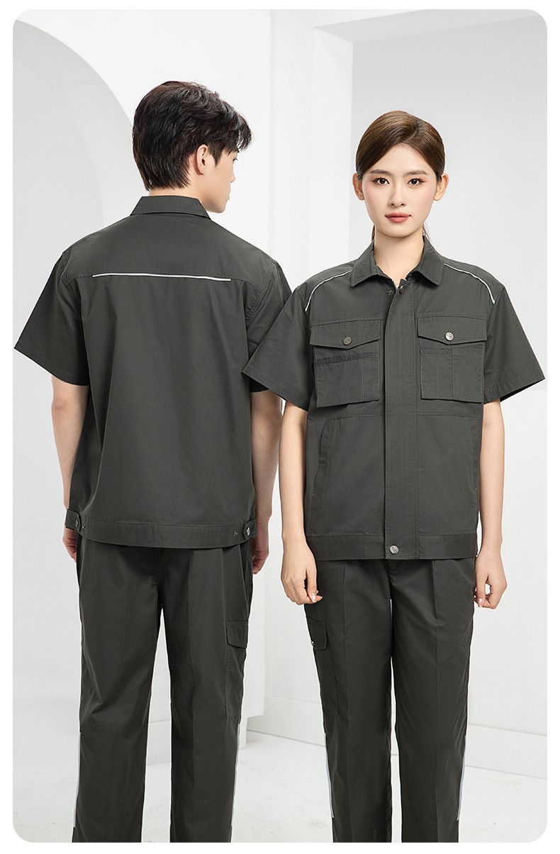 DM2315X 夏季工作服長袖透氣吸濕排汗薄款套裝勞保服建筑工程服上衣定制(圖16)