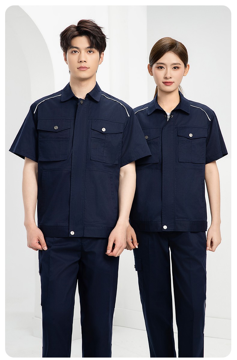 DM2315X 夏季工作服長袖透氣吸濕排汗薄款套裝勞保服建筑工程服上衣定制(圖13)