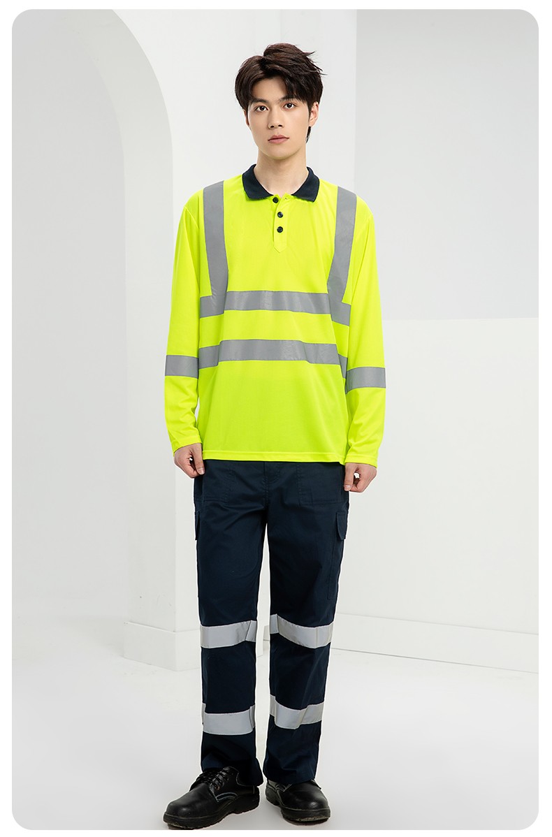 SG2120X 翻領(lǐng)速干反光polo男戶外環(huán)衛(wèi)道路施工環(huán)衛(wèi)安全建筑勞保反光工作服(圖13)