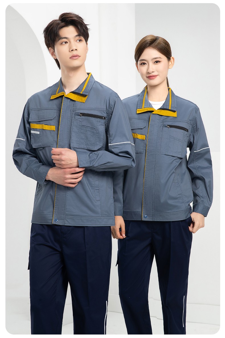 DM2316D 夏季工作服男短袖薄款套裝耐磨透氣勞保服上衣汽修服工廠(chǎng)工裝定制(圖24)