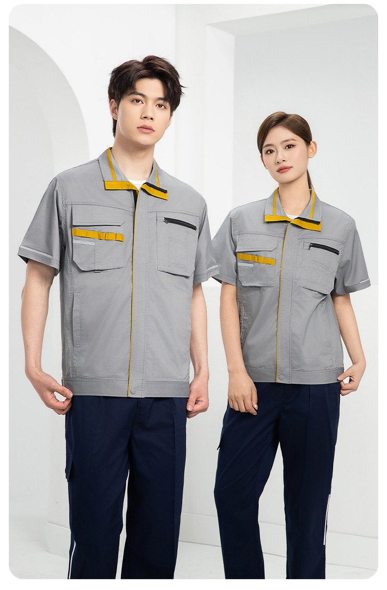 DM2316X 夏季長袖工作服套裝薄款透氣廠服工廠建筑勞保服車間機(jī)修服定制(圖13)