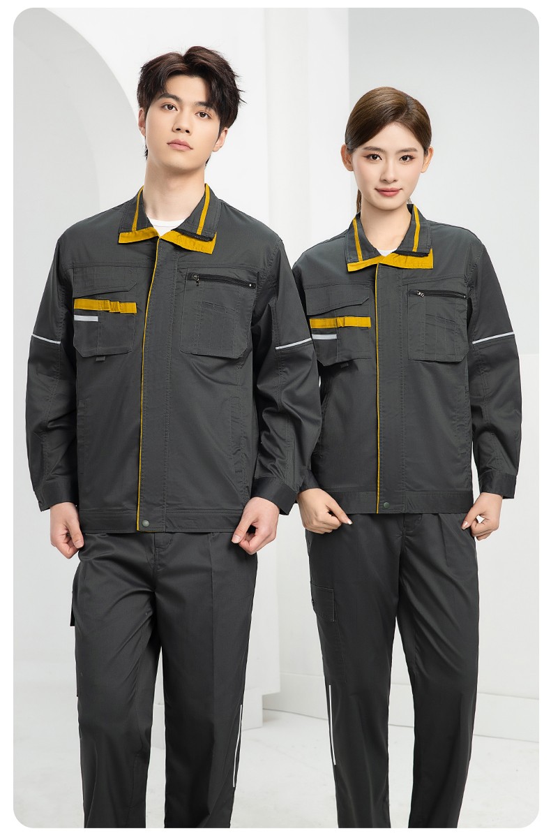 DM2316X 夏季長袖工作服套裝薄款透氣廠服工廠建筑勞保服車間機(jī)修服定制(圖25)