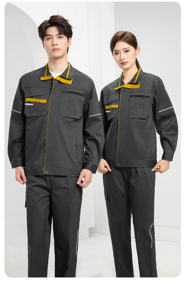 DM2316X 夏季長袖工作服套裝薄款透氣廠服工廠建筑勞保服車間機(jī)修服定制(圖26)