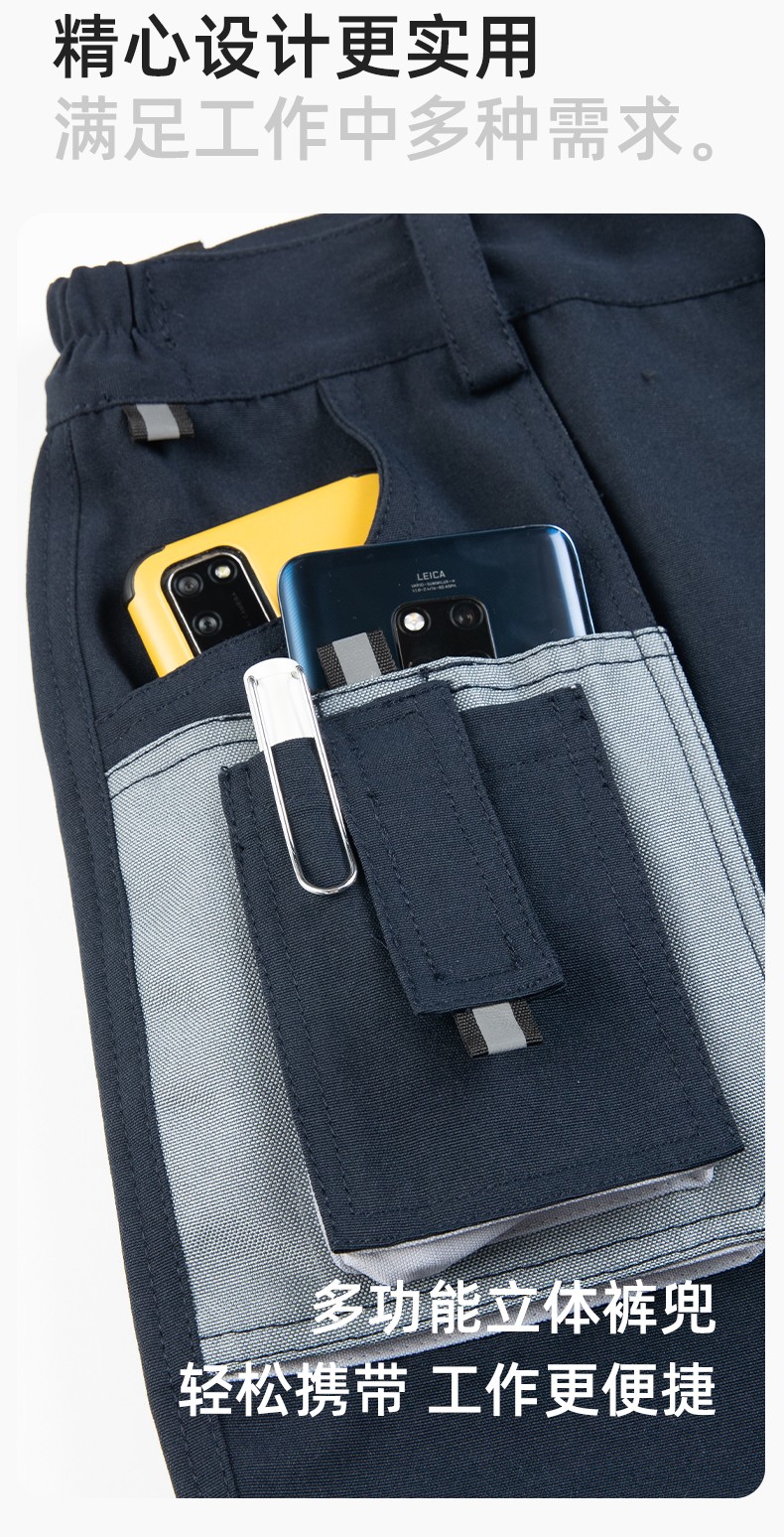 WF288 春秋工作服男多兜加固耐磨勞保服印字套裝車間廠服拉鏈款立領(lǐng)工裝(圖5)