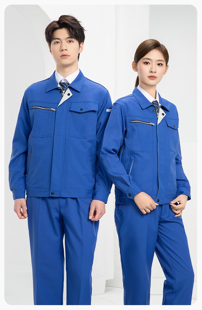 DL235 高端工作服套裝定制印字男春秋長袖車間工人夾克工裝勞保服印字(圖17)