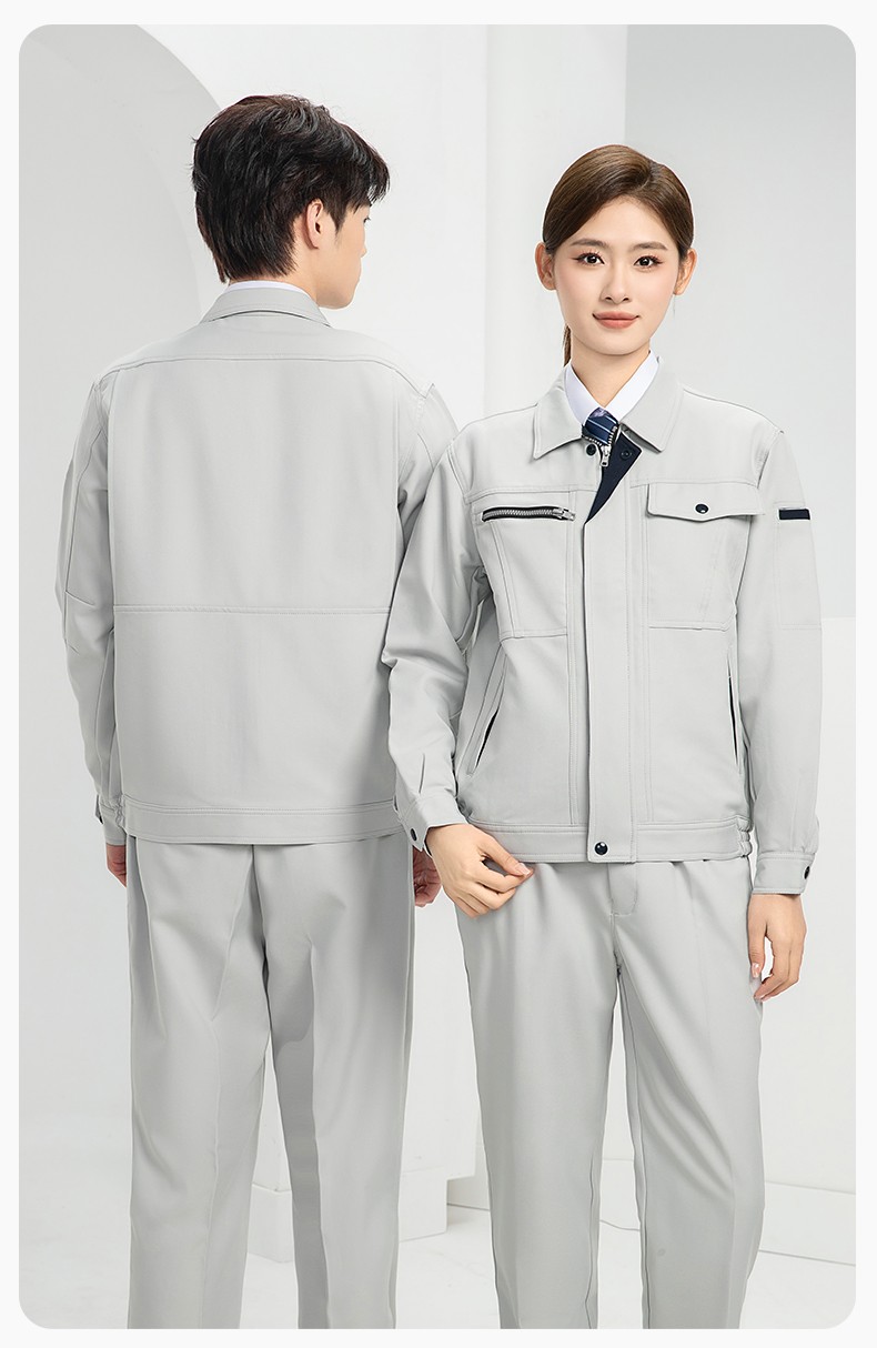 DL235 高端工作服套裝定制印字男春秋長袖車間工人夾克工裝勞保服印字(圖21)