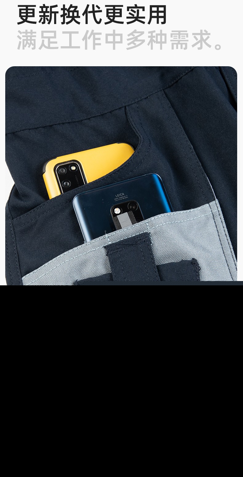 WF289 海源春秋連體工作服男印字多兜牛津加固耐磨勞保服工廠車間廠服(圖5)