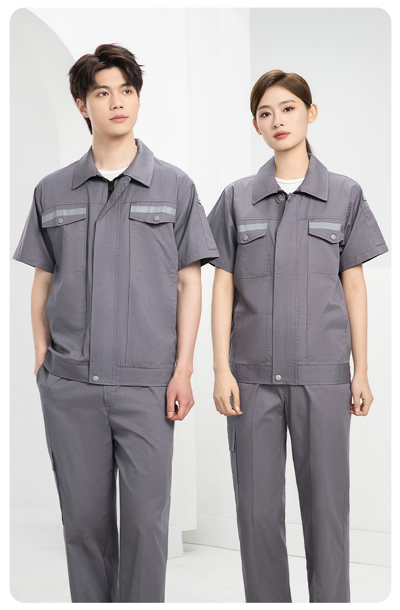 QM2091D 夏季工作服套裝男純棉長短袖薄款反光海油工程工裝機(jī)電焊工勞保服(圖16)