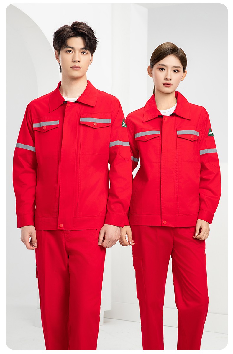 QM2091D 夏季工作服套裝男純棉長短袖薄款反光海油工程工裝機(jī)電焊工勞保服(圖25)