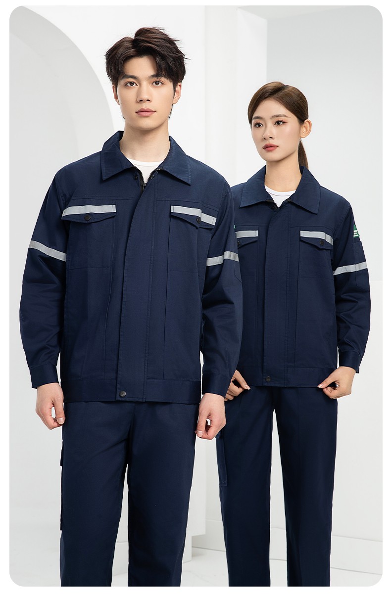 QM2091X 夏季長(zhǎng)袖薄款工作服套裝男純棉反光焊工海油工程汽修車間電焊勞保(圖19)