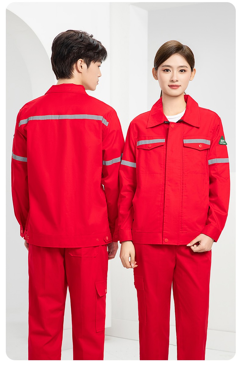 QM2091X 夏季長(zhǎng)袖薄款工作服套裝男純棉反光焊工海油工程汽修車間電焊勞保(圖26)