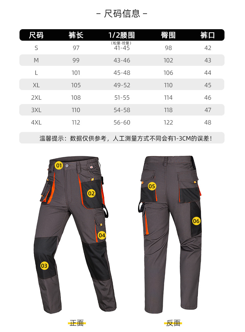 WD2118 跨境勞保工裝褲男耐磨多口袋大兜多兜工作褲汽修電工外貿(mào)出 口褲子(圖3)