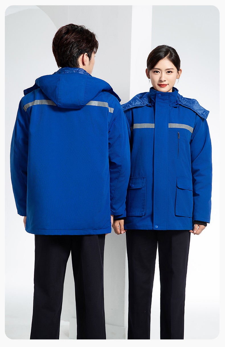 DM13-11 冬季工作服棉衣男加絨加厚防寒保暖汽車維修廠定制勞保服工程棉襖(圖16)