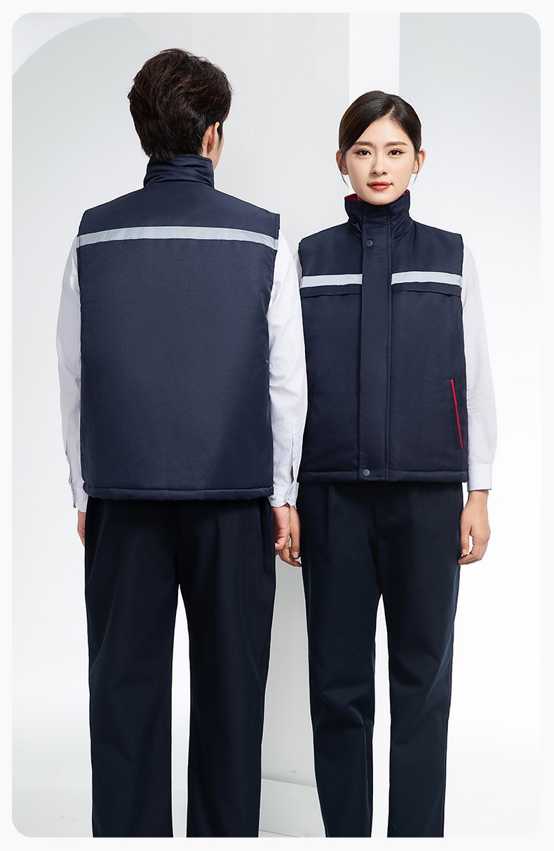 DM13-10MJ 冬季工作服棉馬甲定制印繡字男女工裝棉馬夾船廠汽修加厚坎肩背心(圖14)