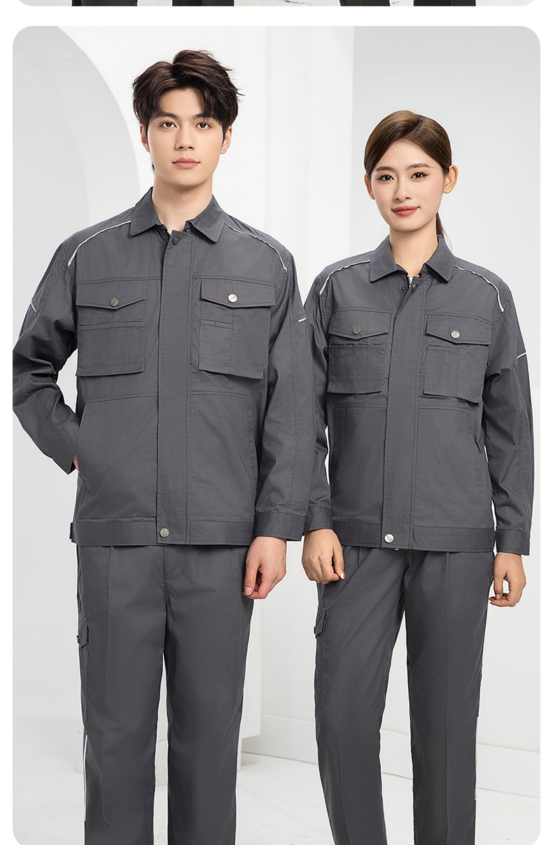 DM2315D 海源夏季工作服男短袖套裝機修服印字LOGO工地工人耐磨工裝定制(圖21)