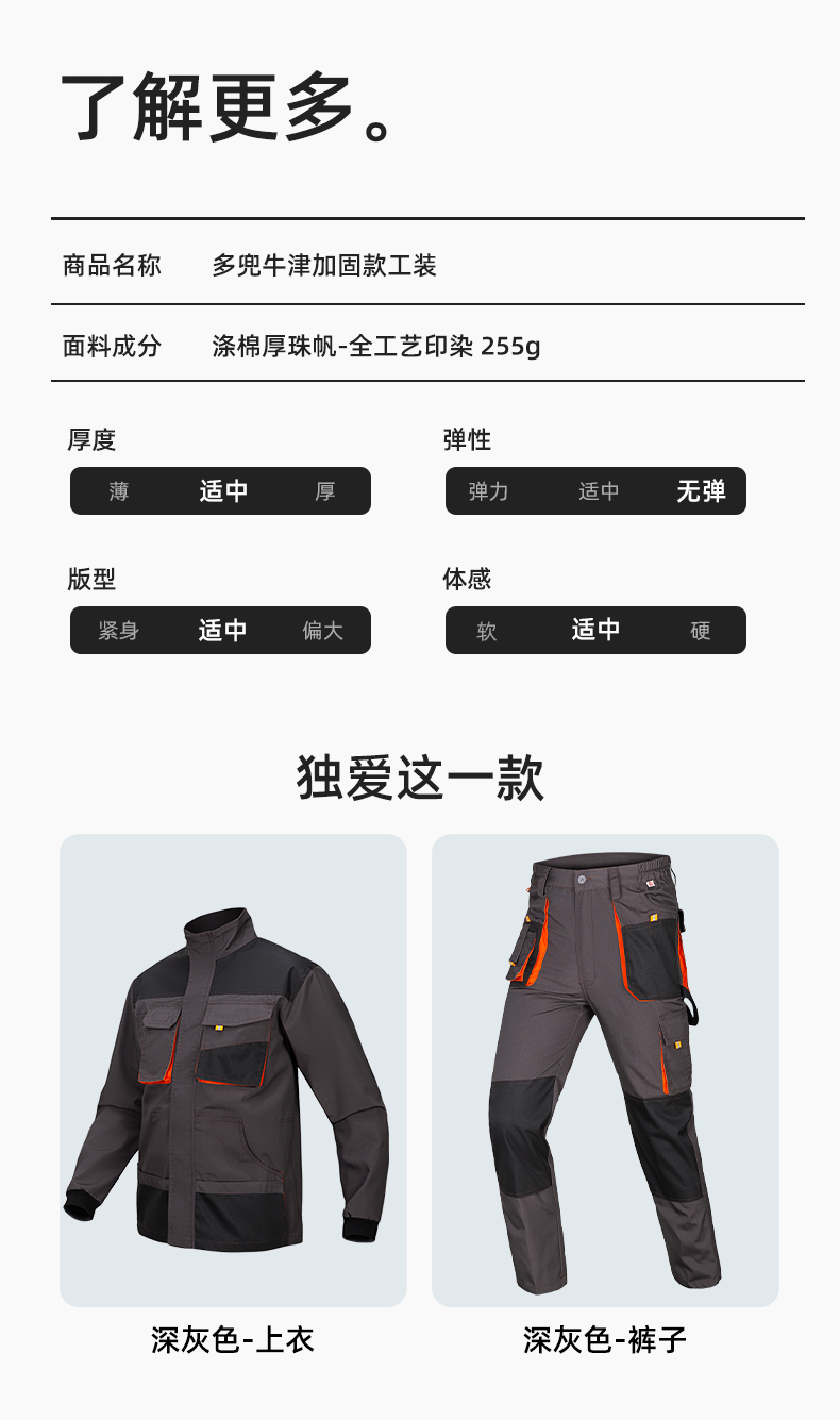WD2118 跨境立體大兜工作服套裝定制歐美多口袋多兜工裝褲外貿(mào)出口勞保服(圖10)