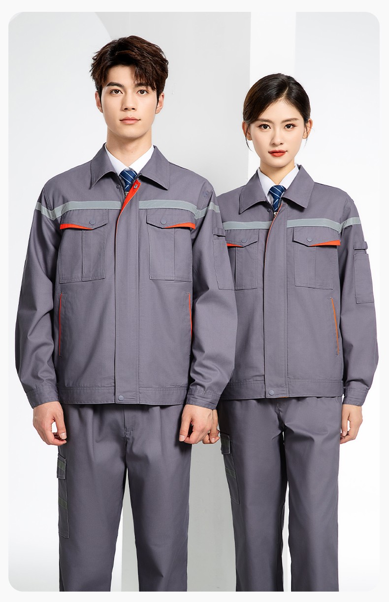 JC-160 春秋工作服勞保服套裝男反光條電子化工廠服車間電工服工作服定制(圖20)