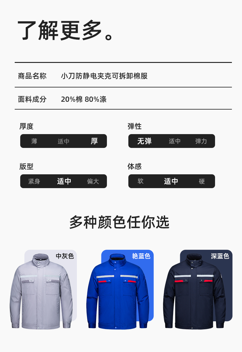 YM-20901 冬季工作服棉衣定制加厚防靜電棉服勞保服加絨耐磨冬裝勞保服棉襖(圖12)