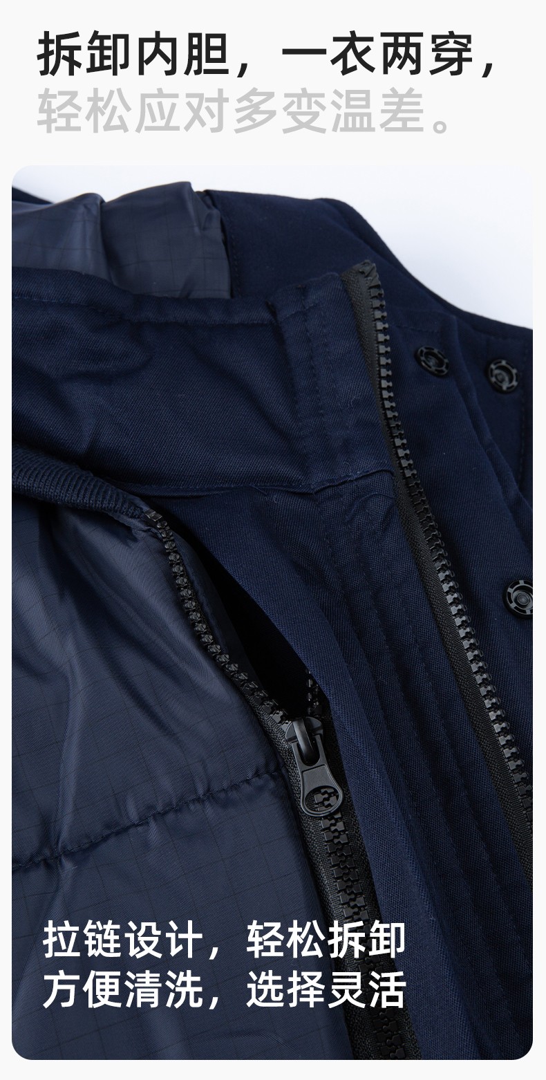 YM-20901Z 加油站靜電工作棉服電子工廠男女冬季勞保工程棉衣棉襖加厚工作服(圖7)