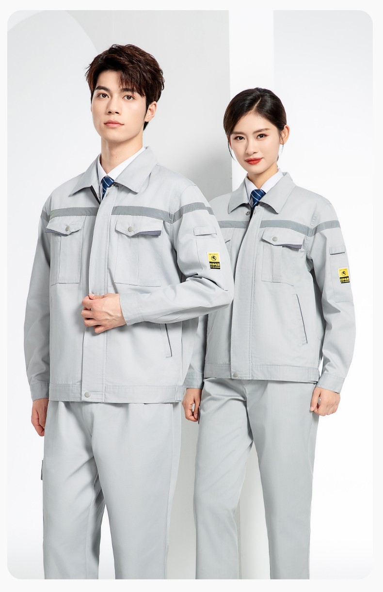 JC-S2203 春秋防靜電工作服套裝定制男耐磨工地勞動(dòng)石油石化工裝勞保服上衣(圖16)