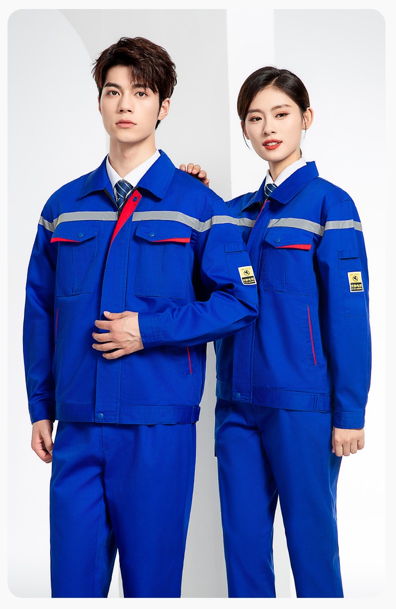 JC-S2203 春秋防靜電工作服套裝定制男耐磨工地勞動(dòng)石油石化工裝勞保服上衣(圖19)