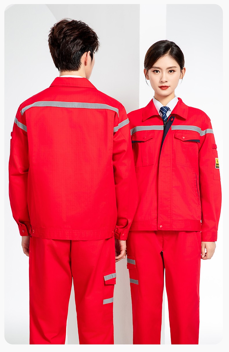 JC-S2203 春秋防靜電工作服套裝定制男耐磨工地勞動(dòng)石油石化工裝勞保服上衣(圖21)