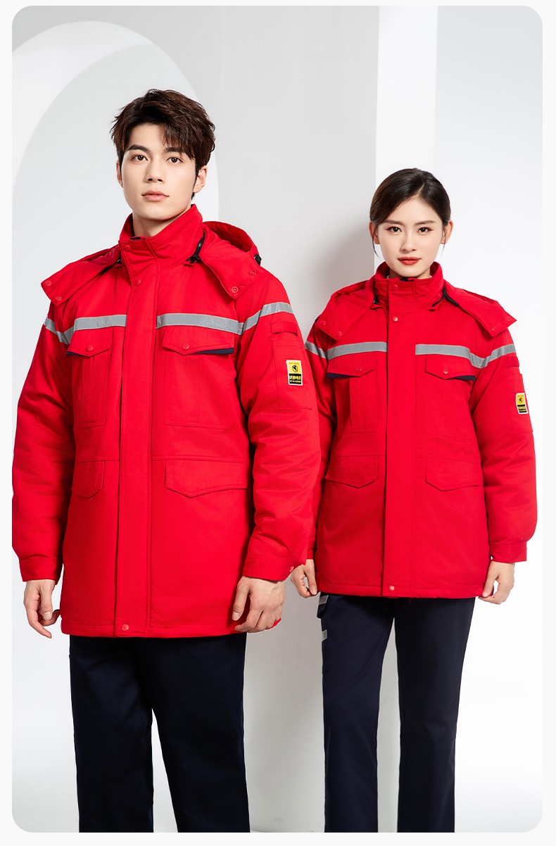 JC-S2203M 可拆卸冬季加厚加棉保暖工作服棉衣定制工廠車間維修服反光勞保服(圖15)