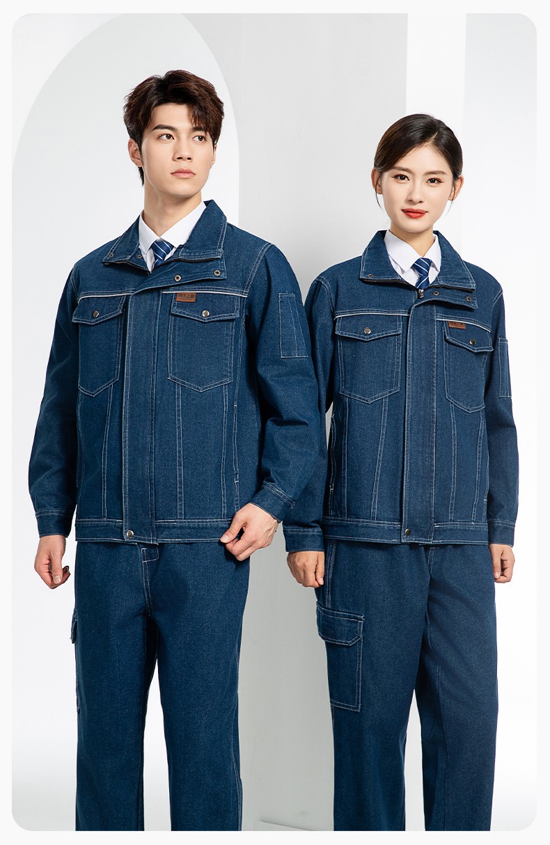 BF-801 春秋牛仔工作服套裝男反光電焊工防燙抗火花汽機修工廠勞保服定制(圖13)