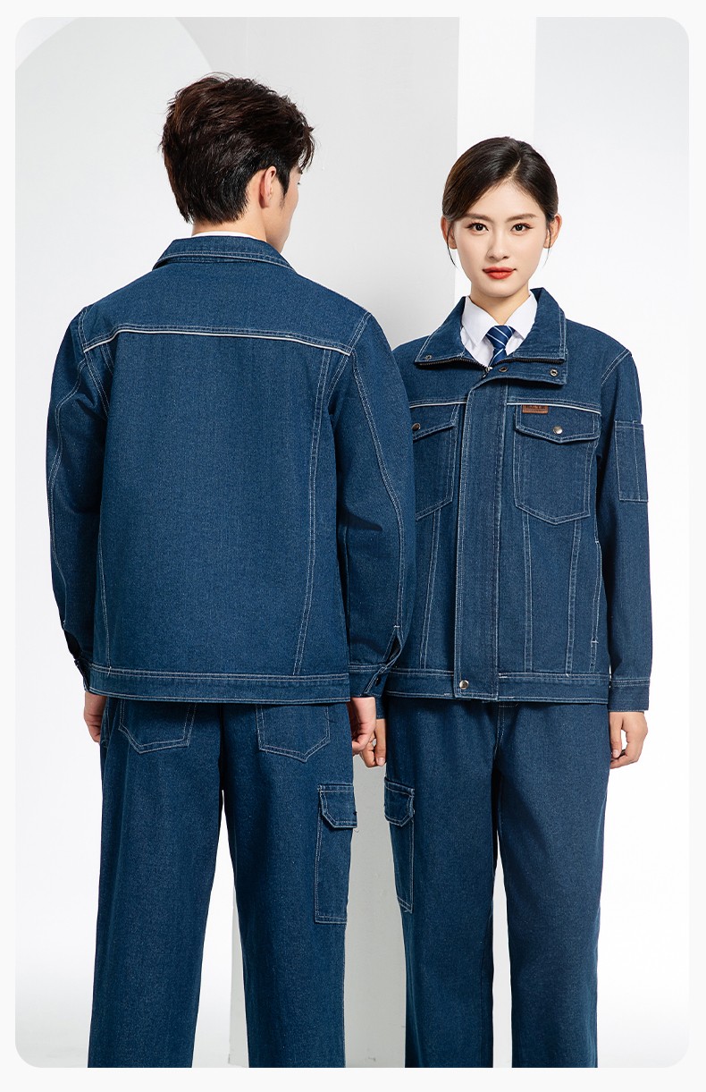 BF-801 春秋牛仔工作服套裝男反光電焊工防燙抗火花汽機修工廠勞保服定制(圖15)