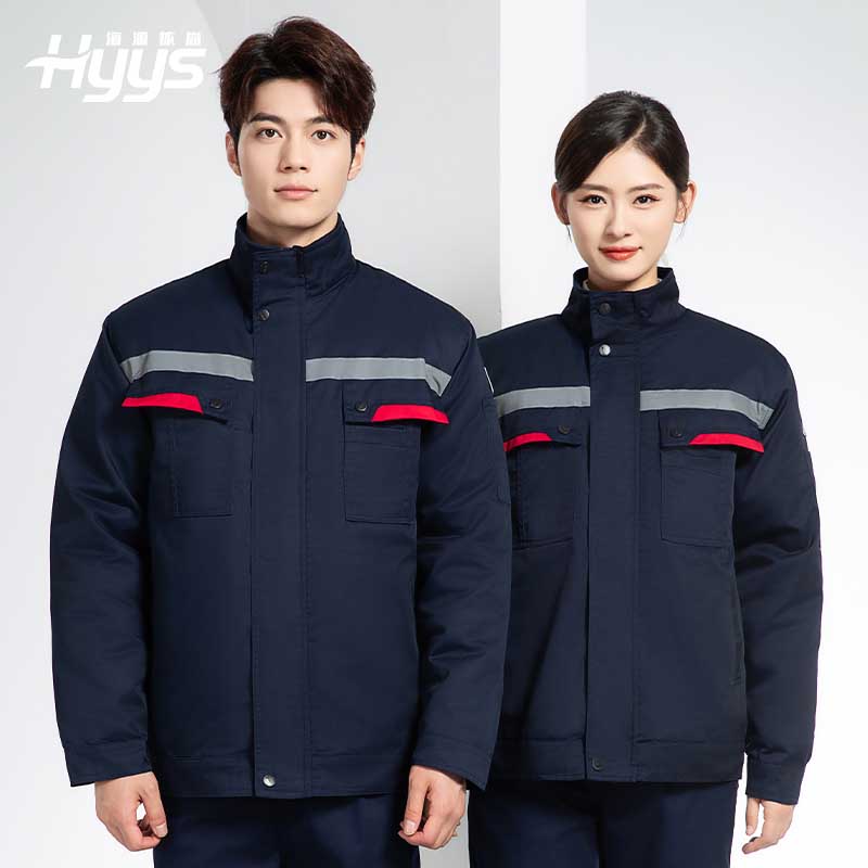 YM-20901 冬季工作服棉衣定制加厚防靜電棉服勞保服加絨耐磨冬裝勞保服棉襖