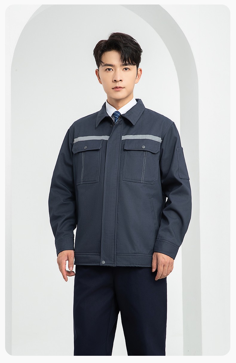 LJ-5835 冬季加絨工作服套裝男反光一體式保暖電焊工汽機(jī)修勞保服夾克定制(圖16)