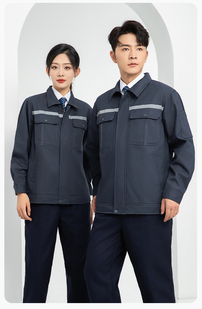 LJ-5835 冬季加絨工作服套裝男反光一體式保暖電焊工汽機(jī)修勞保服夾克定制(圖15)