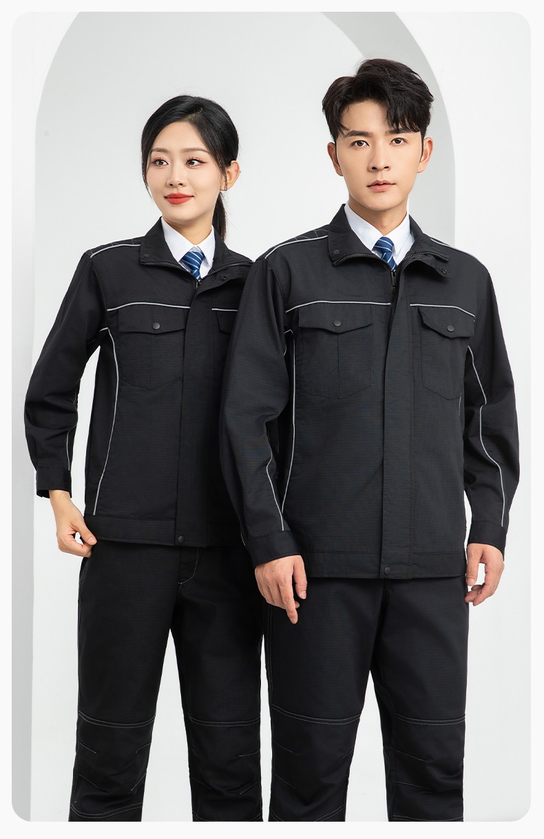 LJ-9802 春秋防撕裂勞保工作服套裝耐磨抗撕裂建筑工地干活工裝定制(圖18)