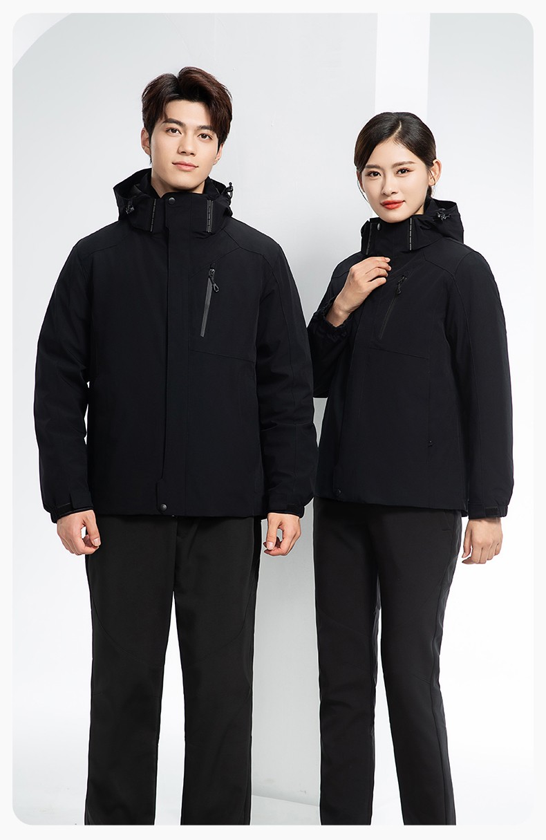 RH-60965 冬季羽絨工作服沖鋒衣三合一棉衣男加厚保暖汽車維修廠勞保服定制(圖16)